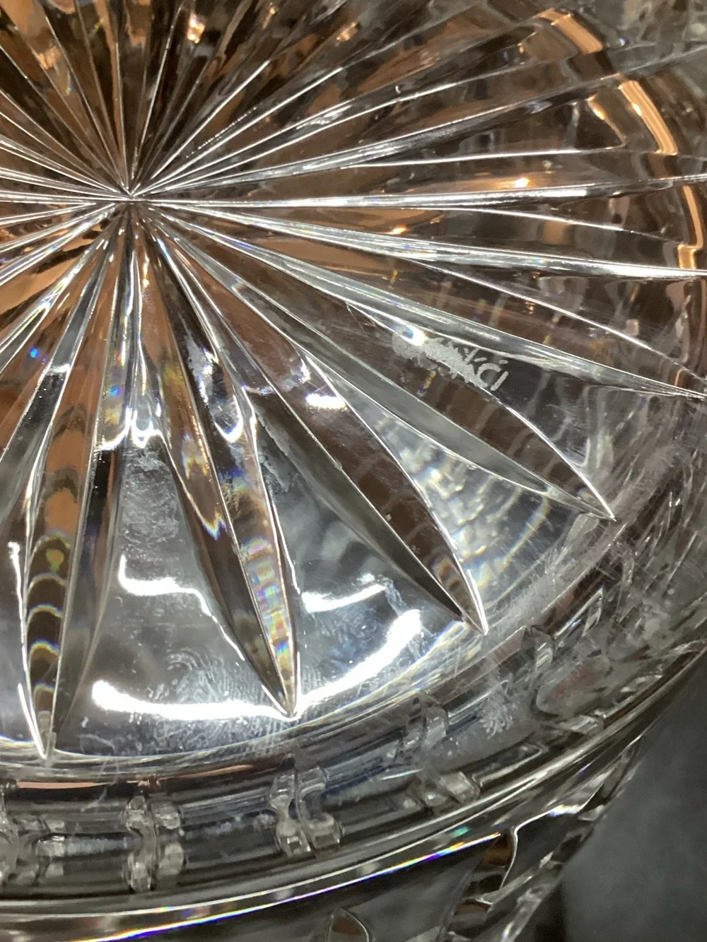 CESKA - Cut Crystal Cylinder Geometric Design Vase - 8” High X 6.5” Wide